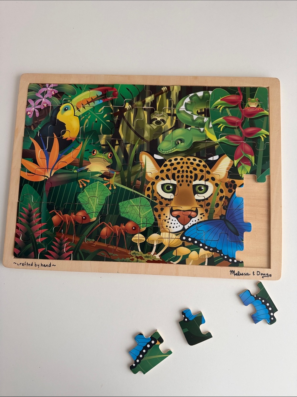 Melissa & Doug - Rain Forest - Wooden Jigsaw Puzzle - Kid - Animal - Jungle
